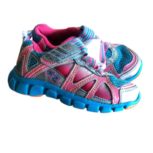 Stride Rite Size 9 Kids Sneakers in Pink, Silver and Blue - Picture 1 of 7